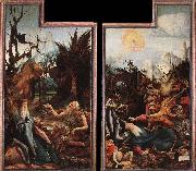 Grunewald, Matthias Visit of St Antony to St Paul and Temptation of St Antony Sweden oil painting artist